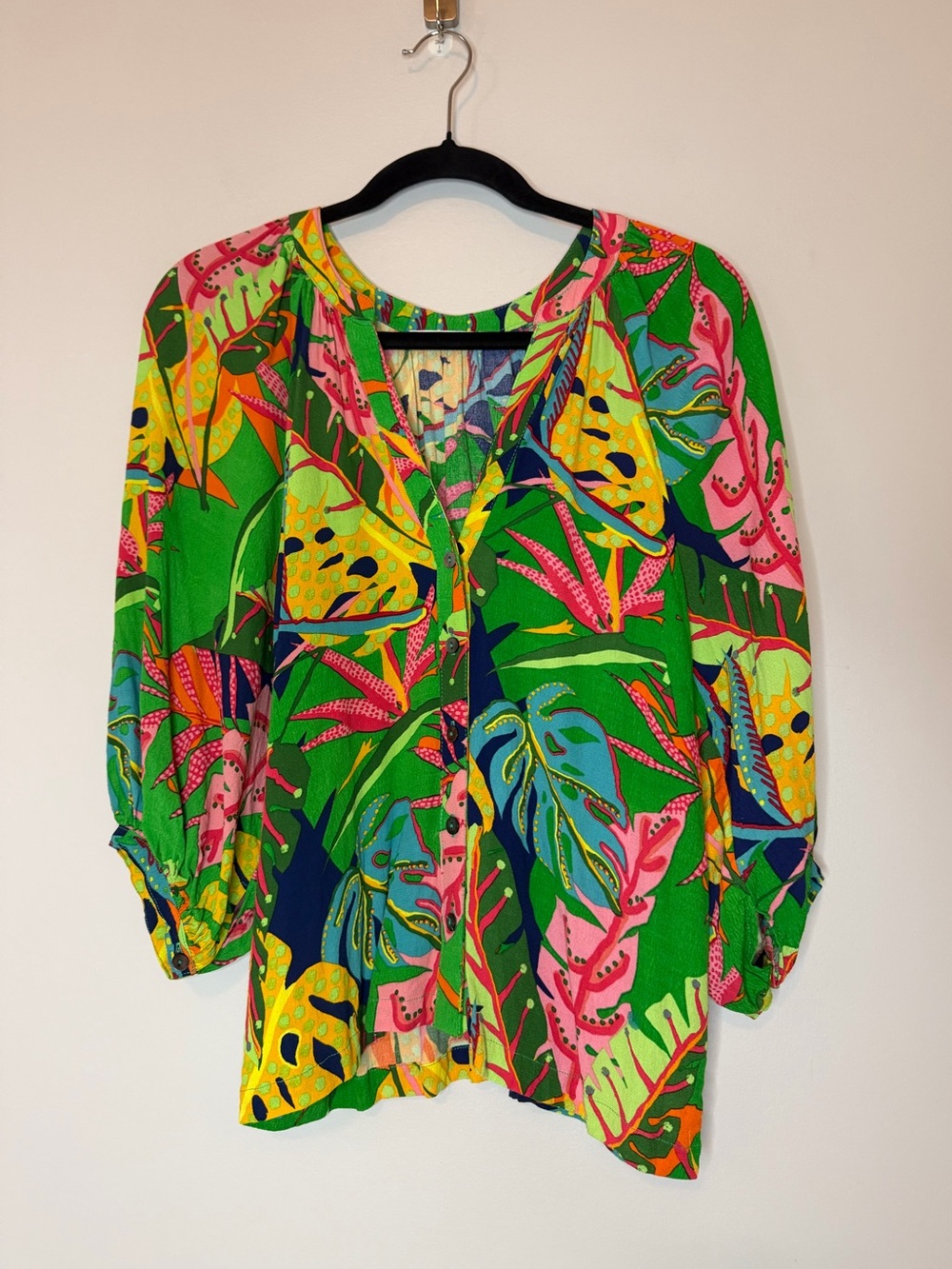 KARLIE Tropical Print Top Size Small